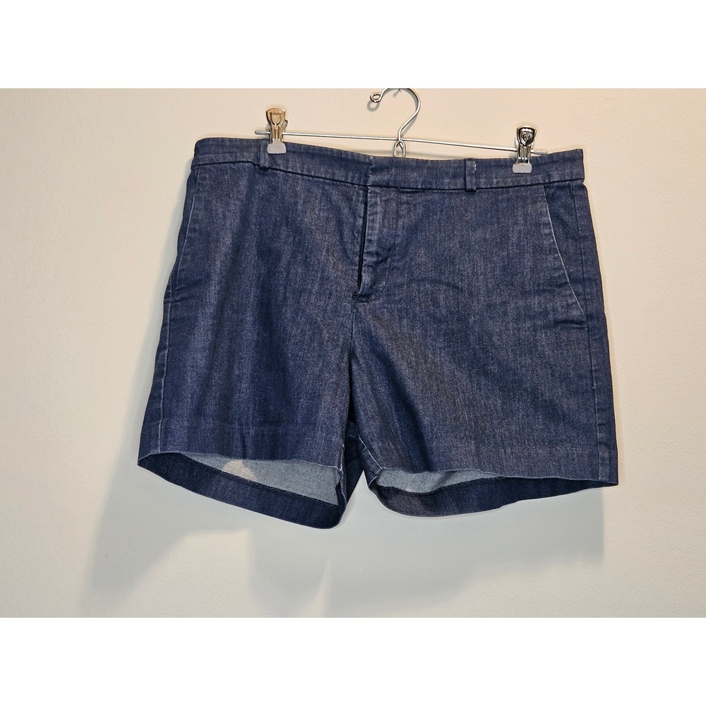 Banana Republic Womens Dark Wash Denim Shorts Blue Cotton Blend Size 10